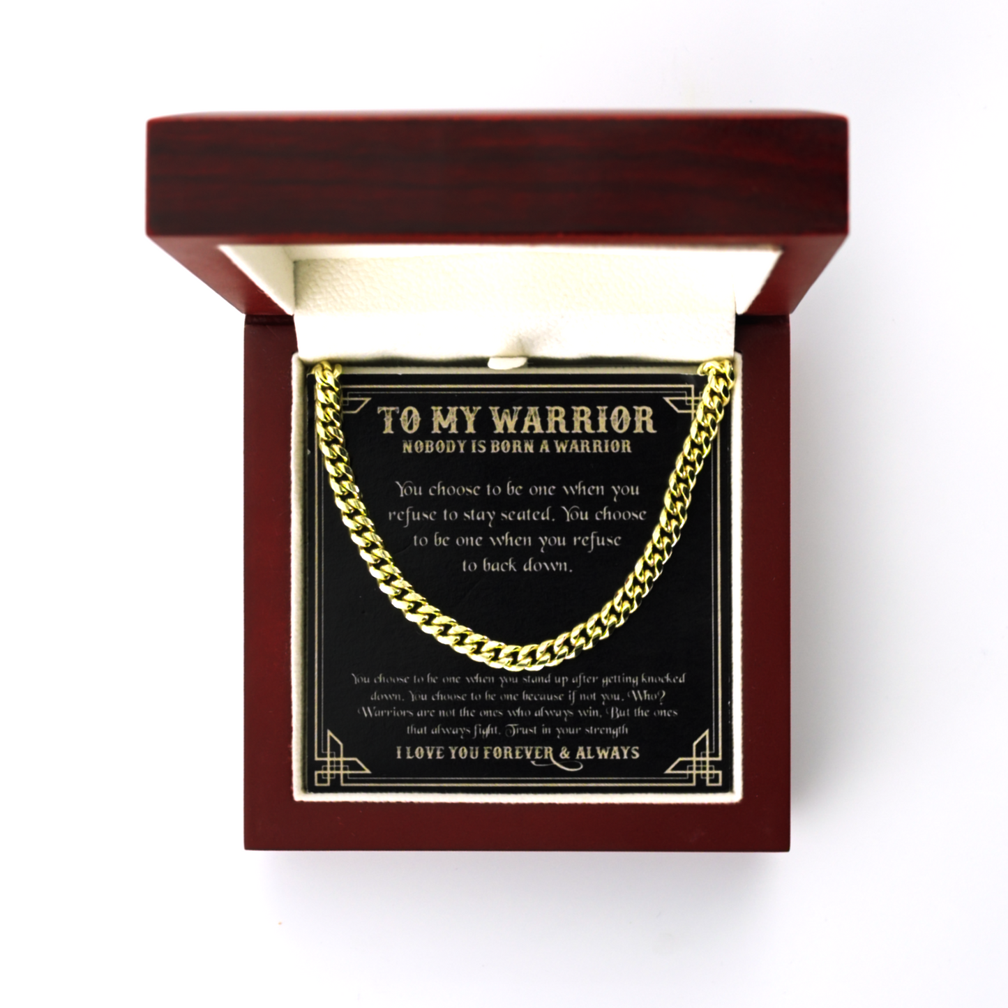 To My Son Be A Warrior - Adjustable Cuban Chain