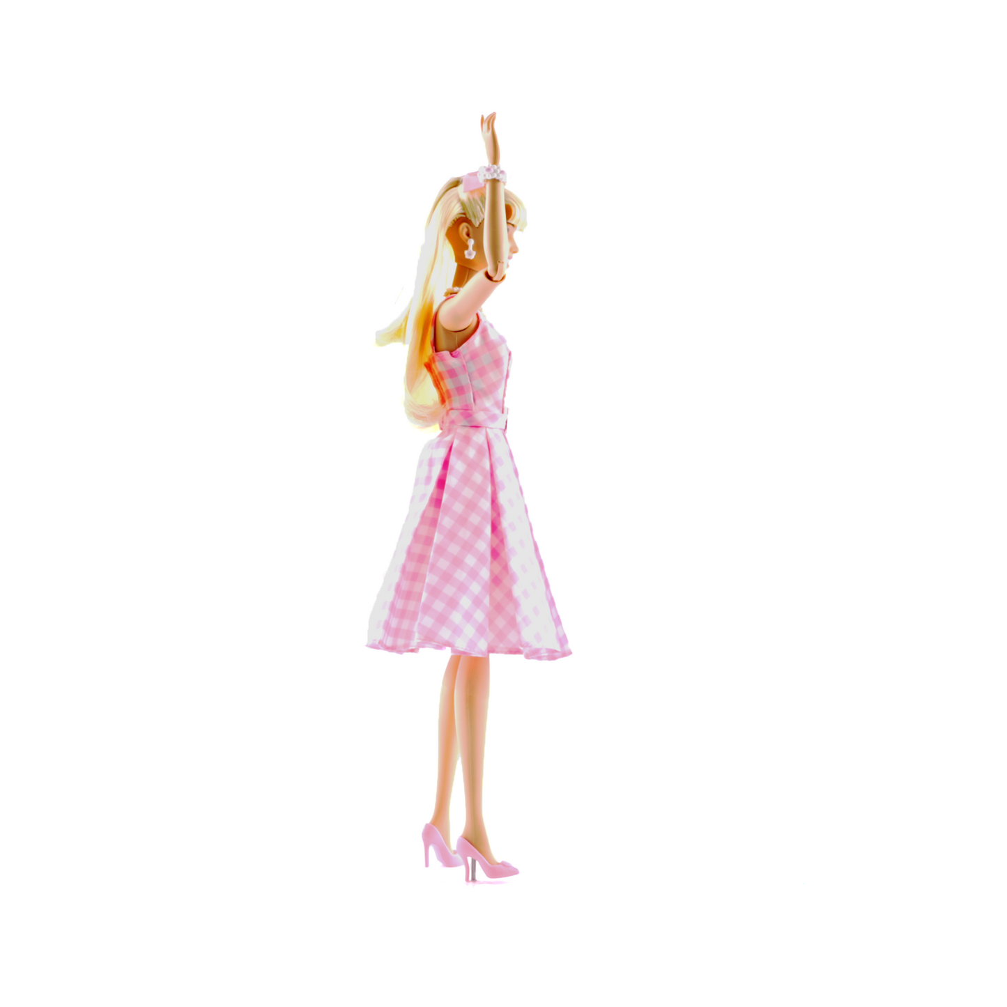 Barbie The Movie Doll, Margot Robbie as Barbie, Collectible Doll Wearing Pink and White Gingham Dress