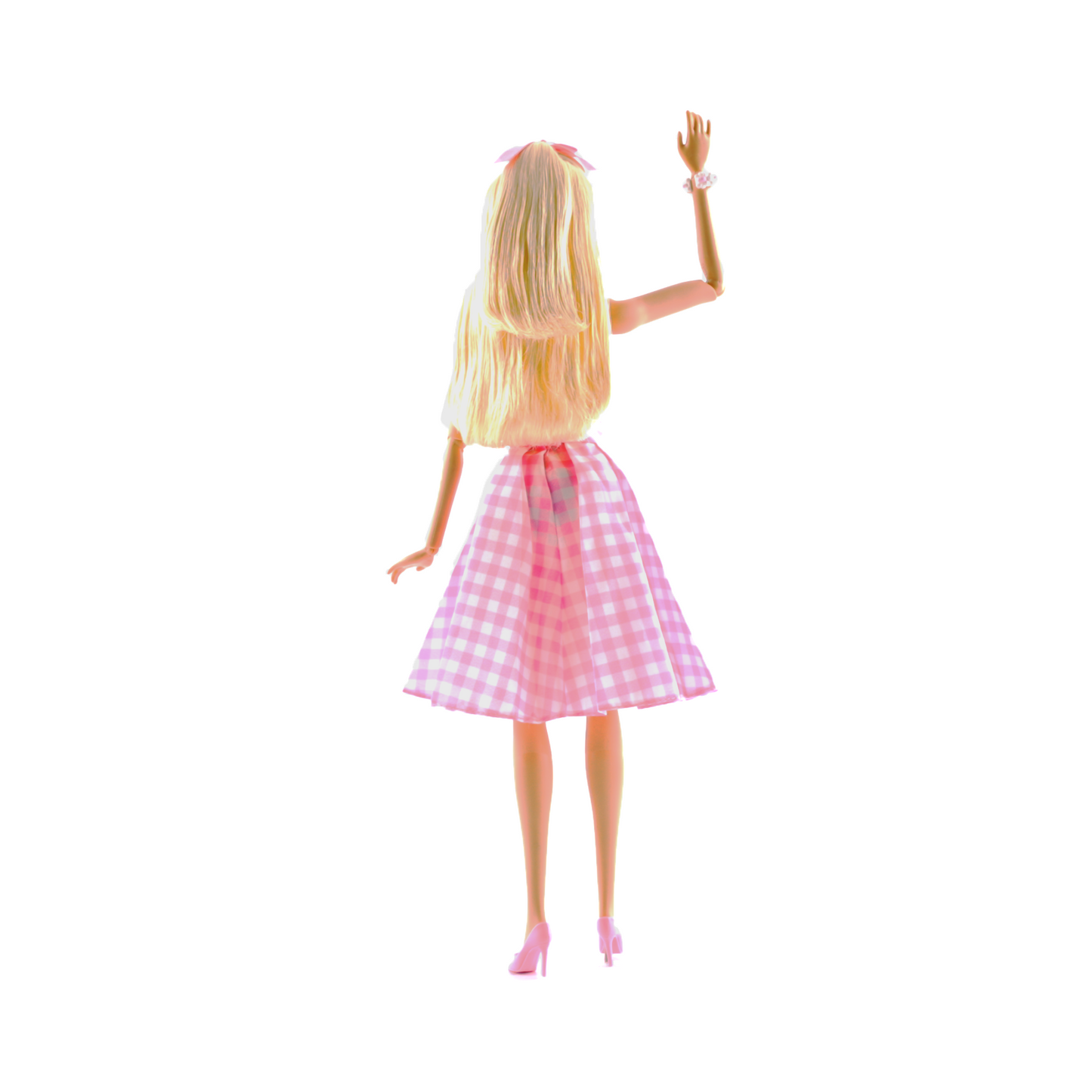 Barbie The Movie Doll, Margot Robbie as Barbie, Collectible Doll Wearing Pink and White Gingham Dress
