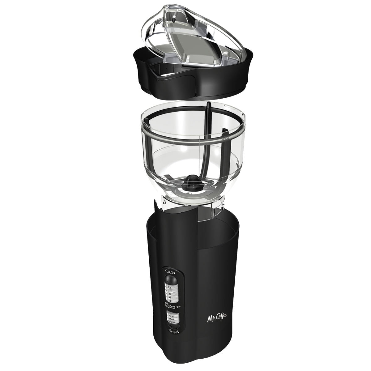 Mr. Coffee 12 Cup Electric Black Coffee Grinder with Multiple Settings