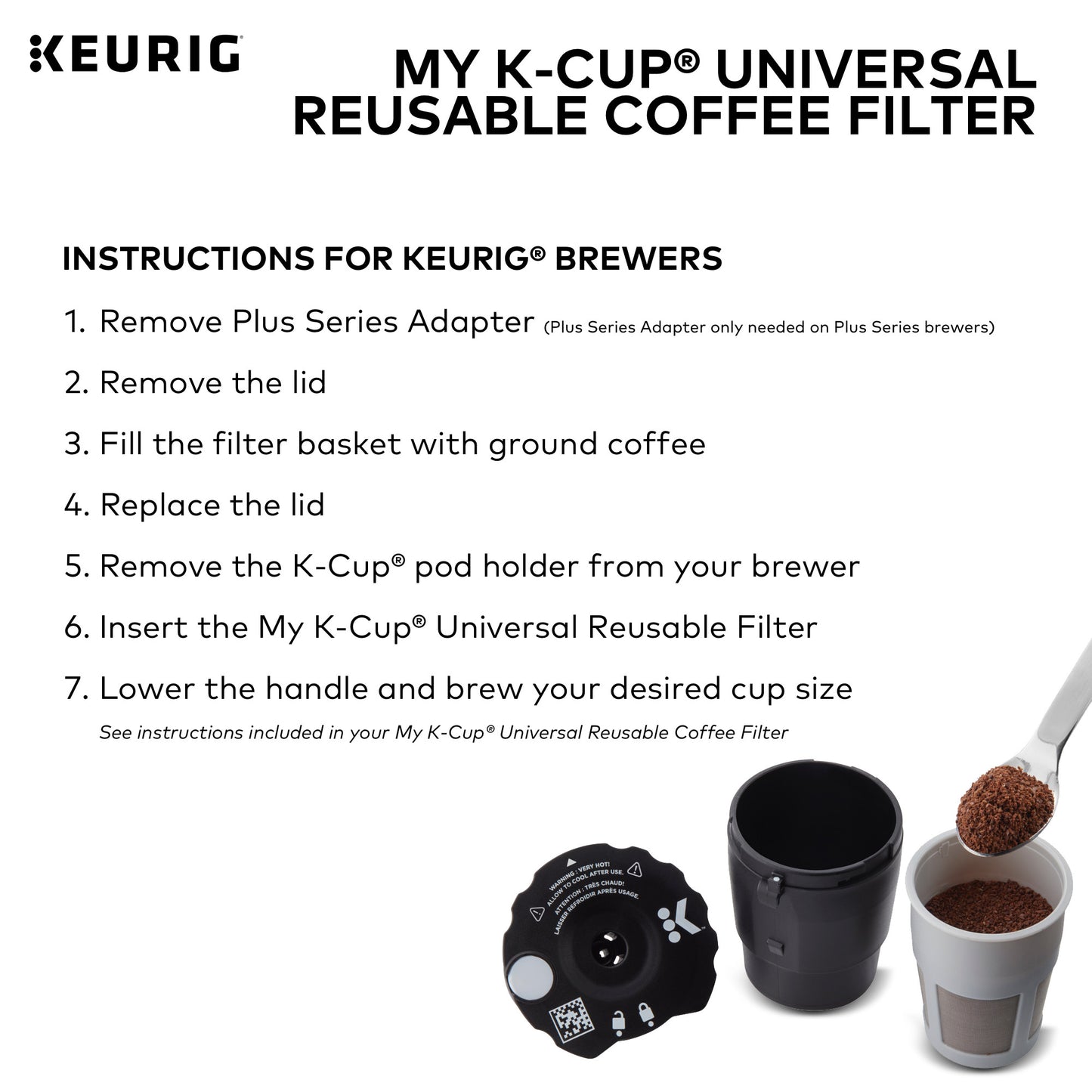 Keurig My K-Cup Universal Reusable Ground Coffee Filter, Compatible with All Keurig K-Cup Pod Coffee Makers (2.0 and 1.0)
