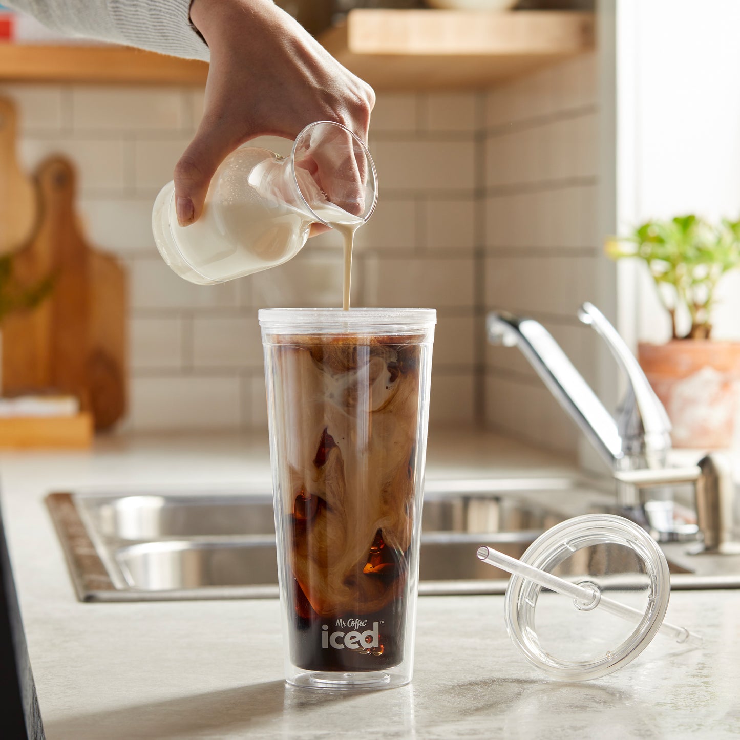 Mr. Coffee® Iced™ Coffee Maker with Reusable Tumbler and Coffee Filter, Lavender