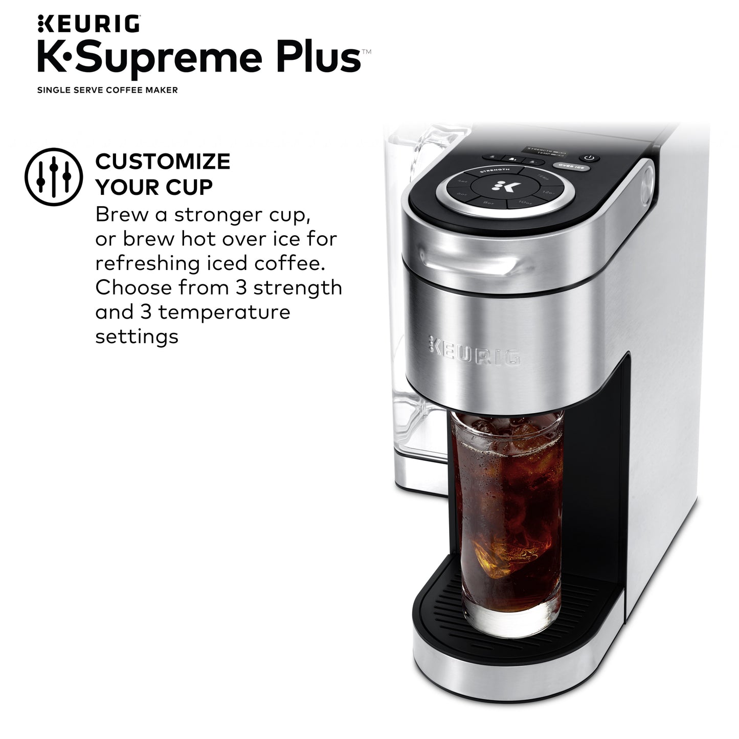 Keurig® K-Supreme Plus Single Serve K-Cup Pod Coffee Maker, MultiStream Technology, Stainless Steel