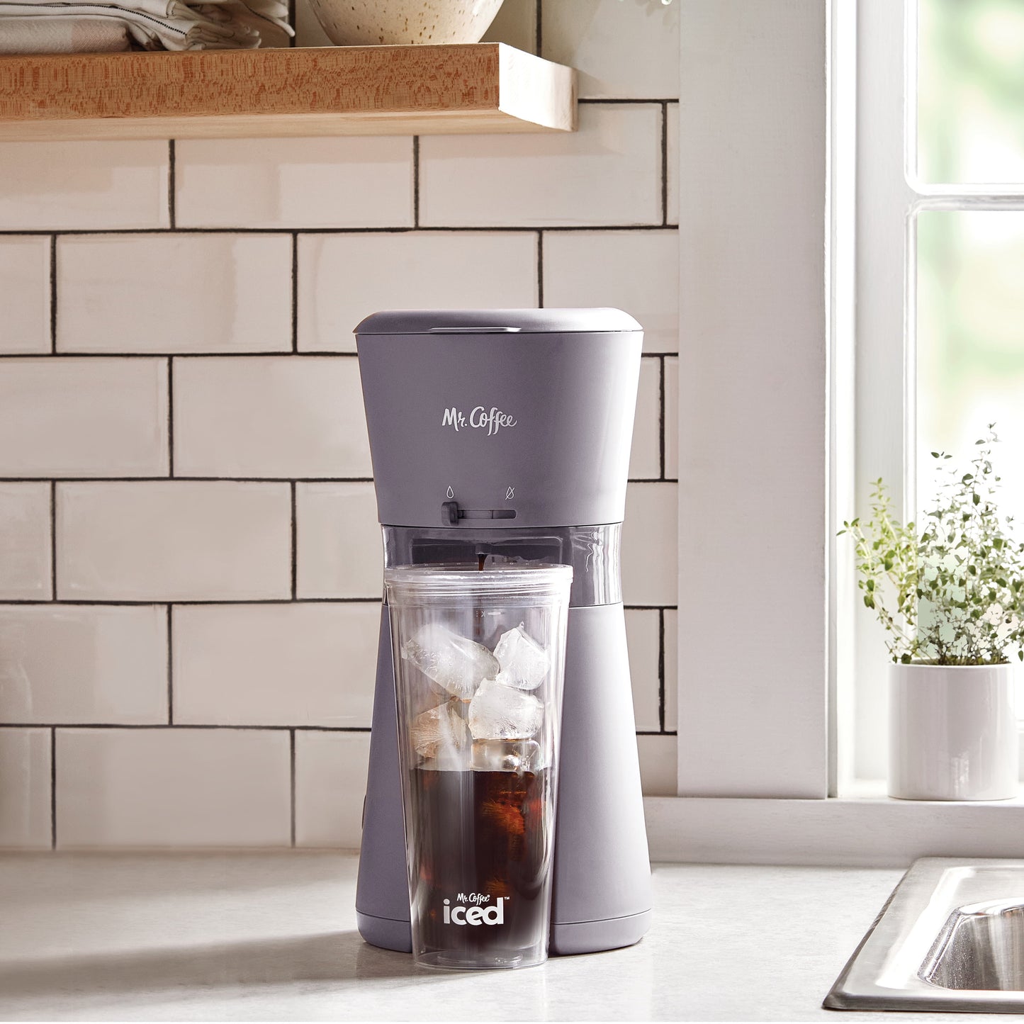 Mr. Coffee® Iced™ Coffee Maker with Reusable Tumbler and Coffee Filter, Lavender