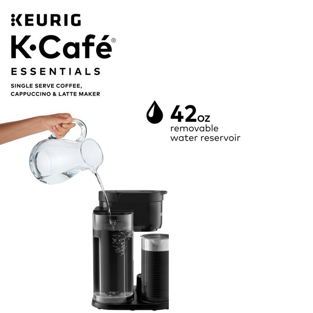 Keurig K-Cafe Essentials Single Serve K-Cup Pod Coffee, Latte and Cappuccino Maker, Black