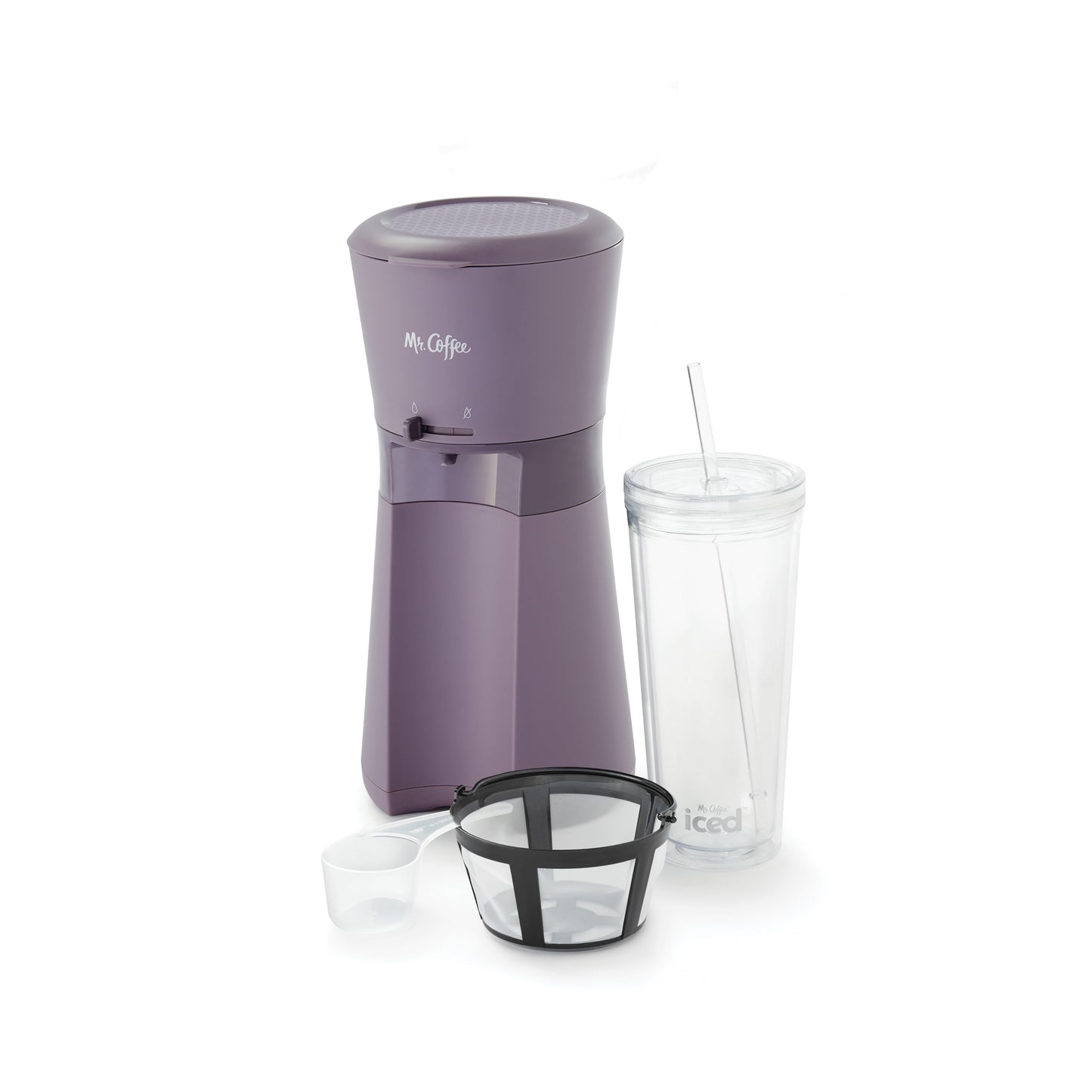 Mr. Coffee® Iced™ Coffee Maker with Reusable Tumbler and Coffee Filter, Lavender