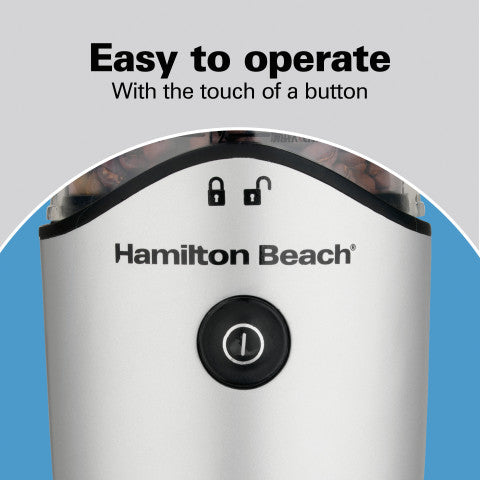 Hamilton Beach Coffee Grinder, 12 Cup, Silver & Black, Model 80350R