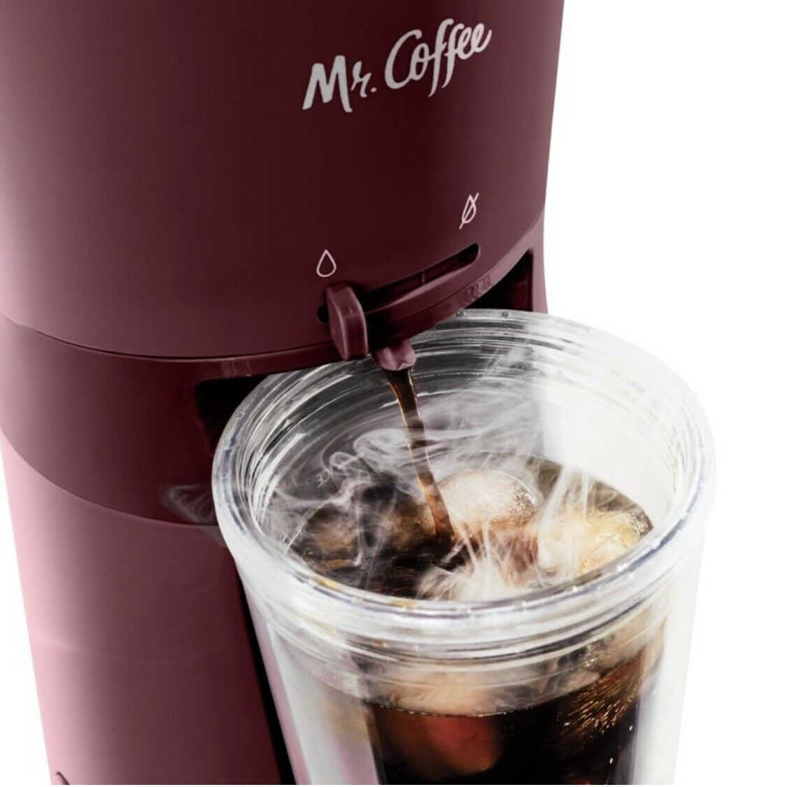 Mr. Coffee® Iced™ Coffee Maker with Reusable Tumbler and Coffee Filter, Burgundy