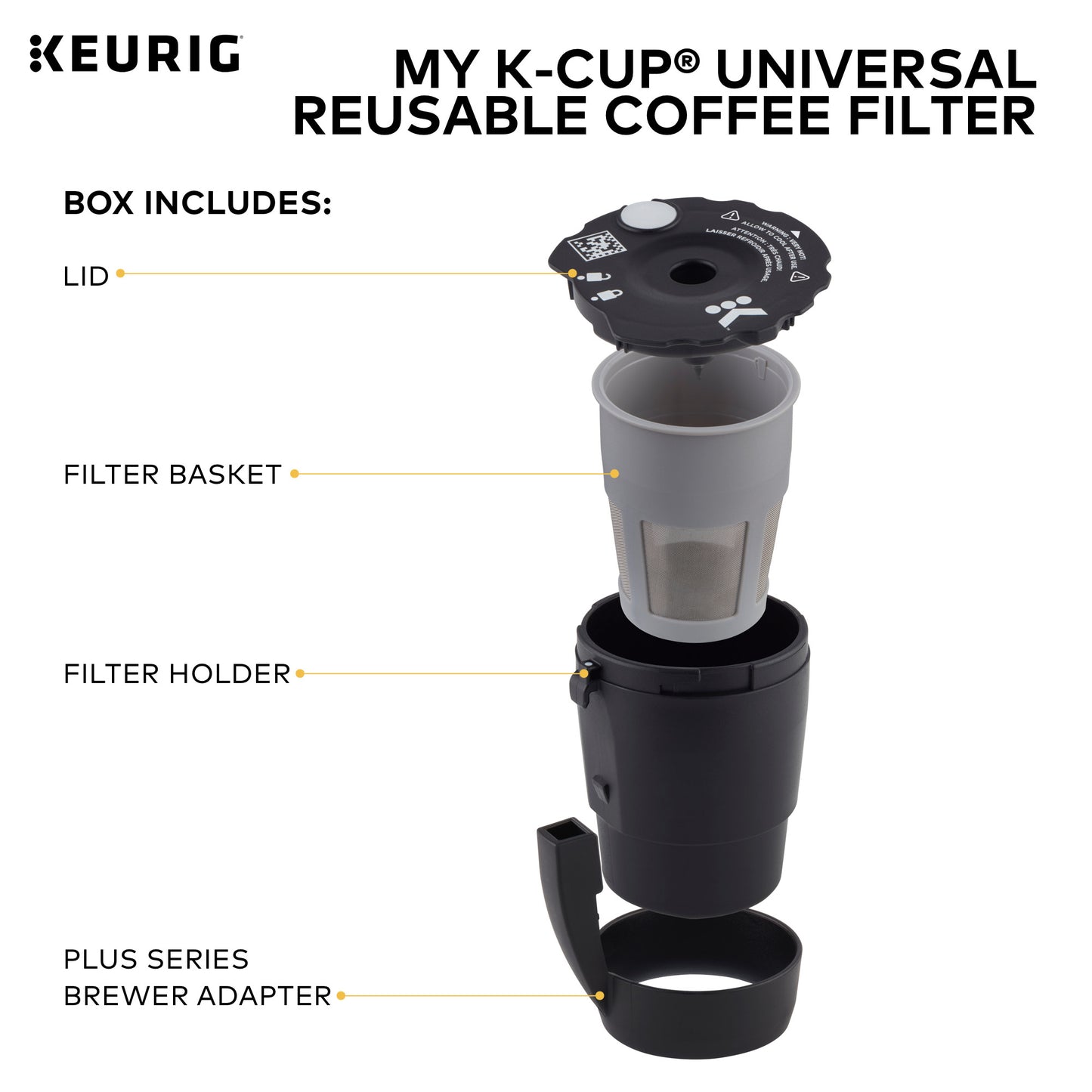 Keurig My K-Cup Universal Reusable Ground Coffee Filter, Compatible with All Keurig K-Cup Pod Coffee Makers (2.0 and 1.0)