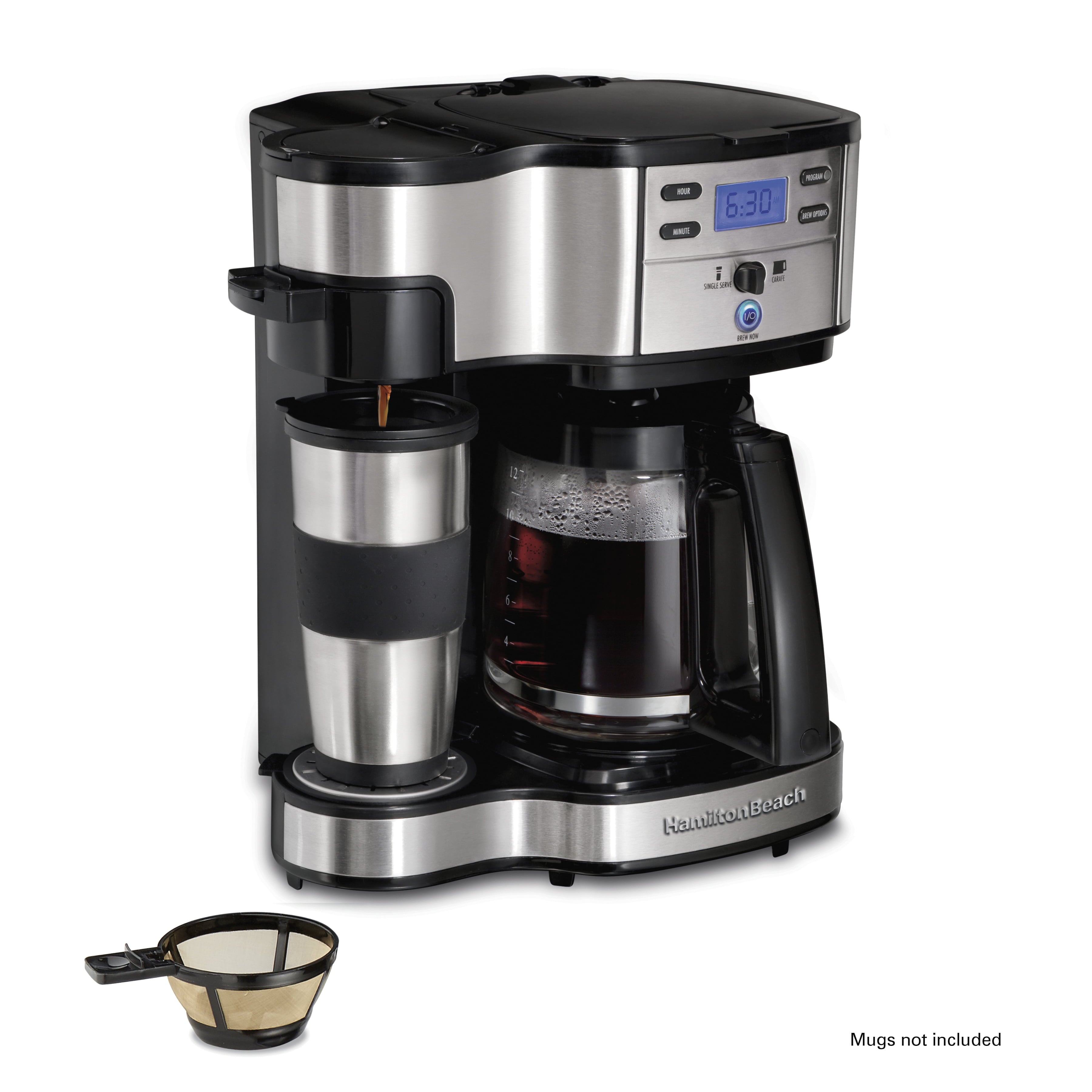 Hamilton Beach FlexBrew Trio Coffee Maker, Single-Serve, Black & Silver, Model 49954, Size: Full