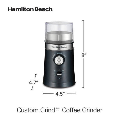 Hamilton Beach Custom Grind Coffee Grinder, New, 14 Cup Capacity, Black, Model 80393