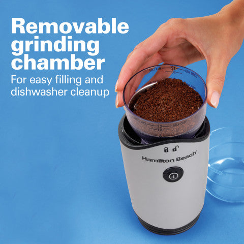 Hamilton Beach Coffee Grinder, 12 Cup, Silver & Black, Model 80350R