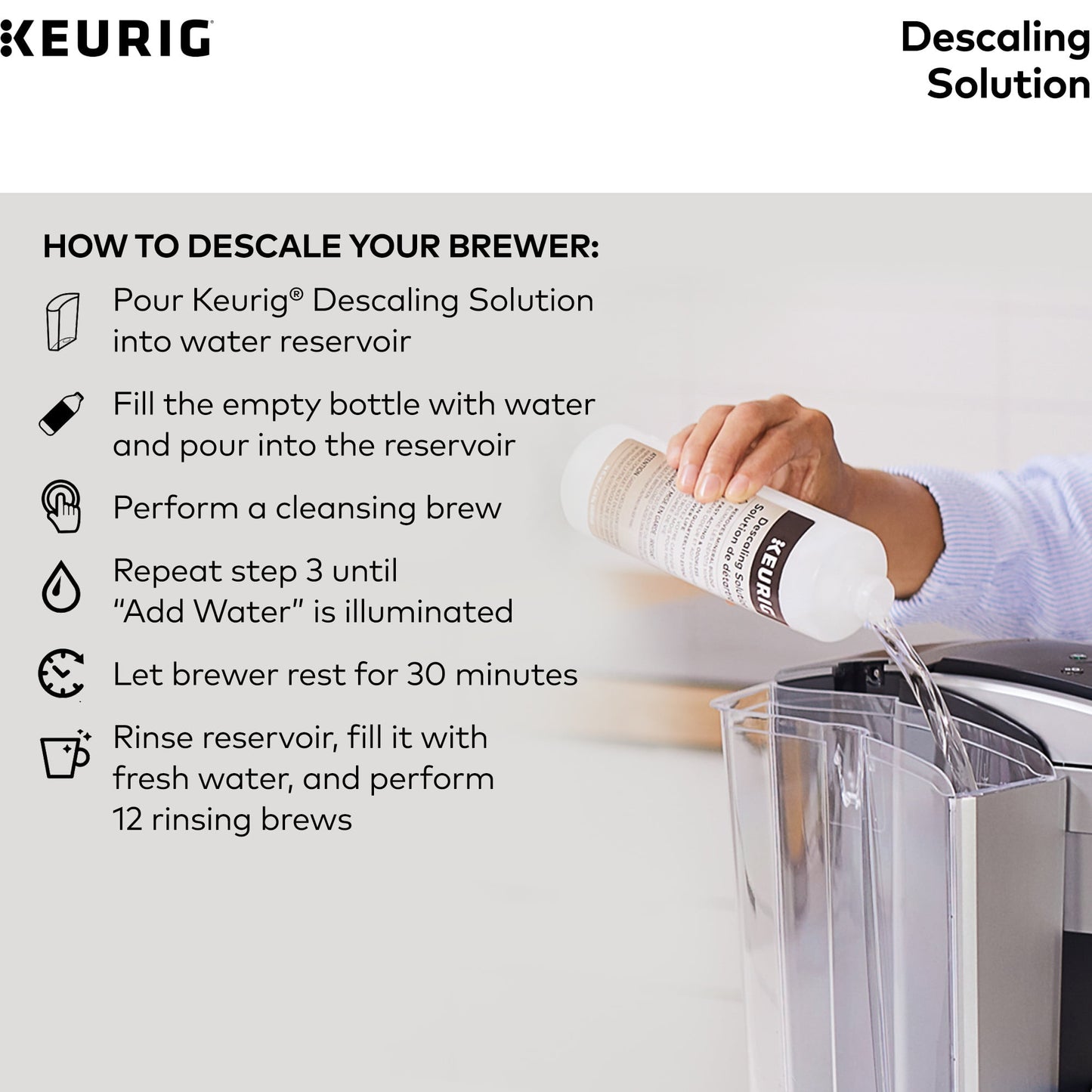 Keurig Descaling Solution For All Keurig 2.0 and 1.0 K-Cup Pod Coffee Makers