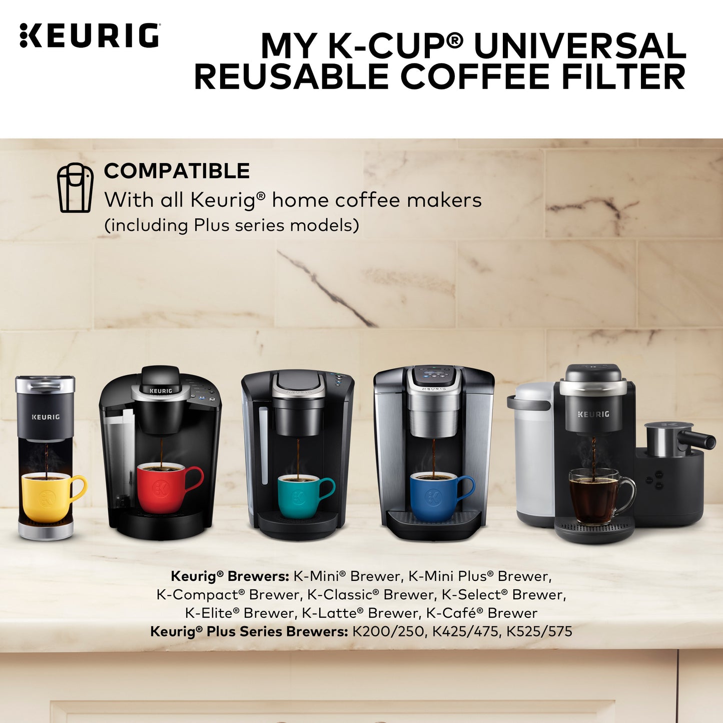 Keurig My K-Cup Universal Reusable Ground Coffee Filter, Compatible with All Keurig K-Cup Pod Coffee Makers (2.0 and 1.0)