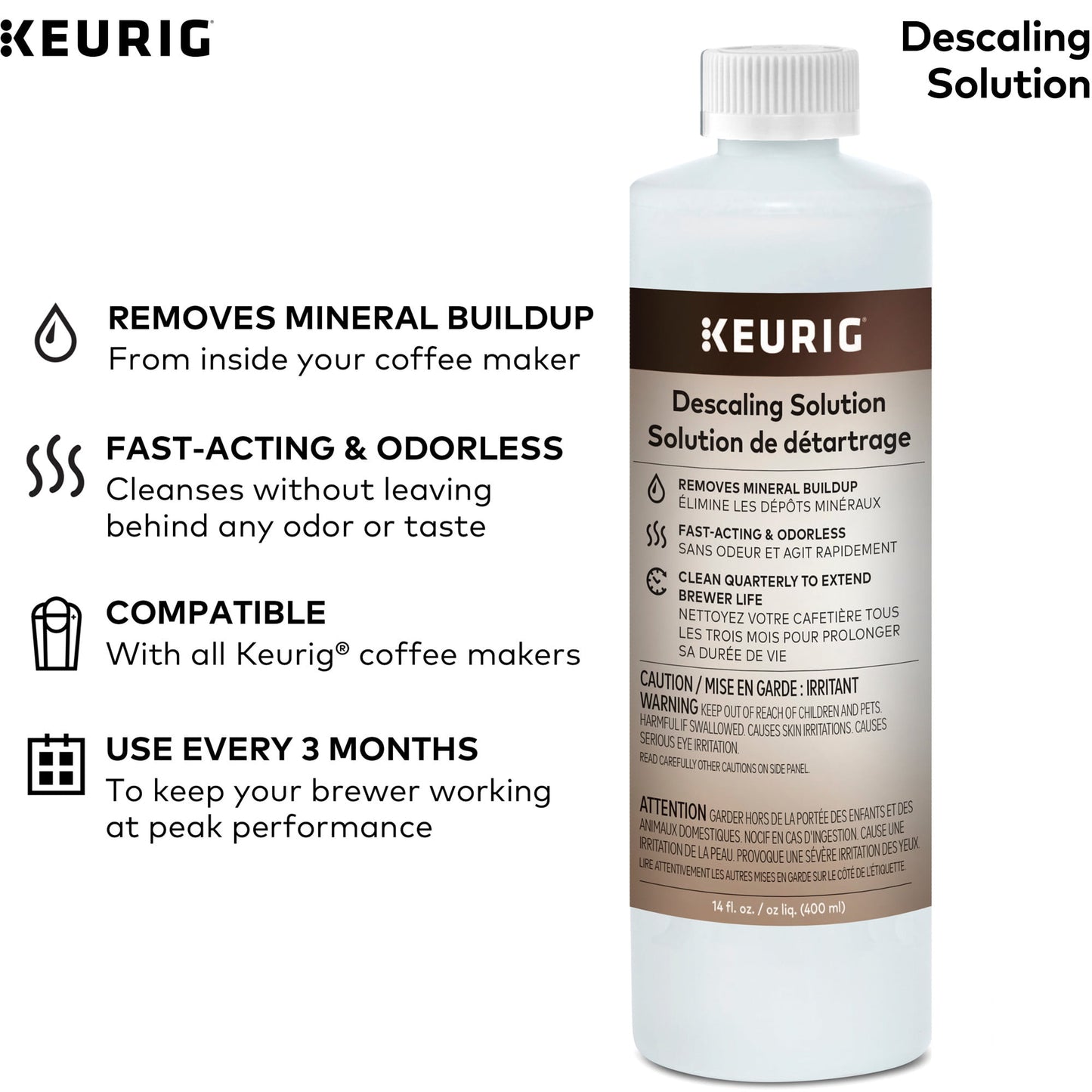 Keurig Descaling Solution For All Keurig 2.0 and 1.0 K-Cup Pod Coffee Makers