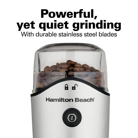 Hamilton Beach Coffee Grinder, 12 Cup, Silver & Black, Model 80350R
