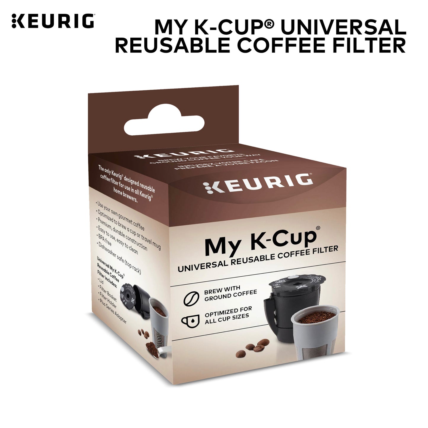 Keurig My K-Cup Universal Reusable Ground Coffee Filter, Compatible with All Keurig K-Cup Pod Coffee Makers (2.0 and 1.0)