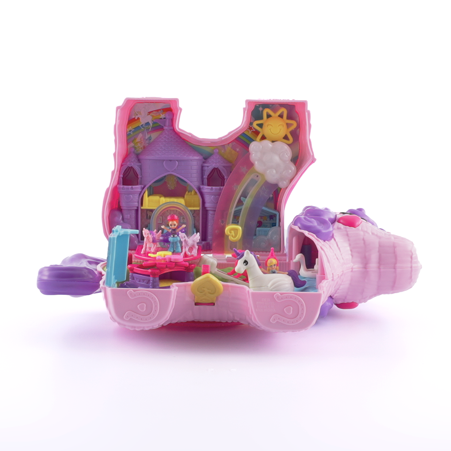 Polly Pocket Mini Toys, Compact Playset And 2 Dolls, Unicorn Party
