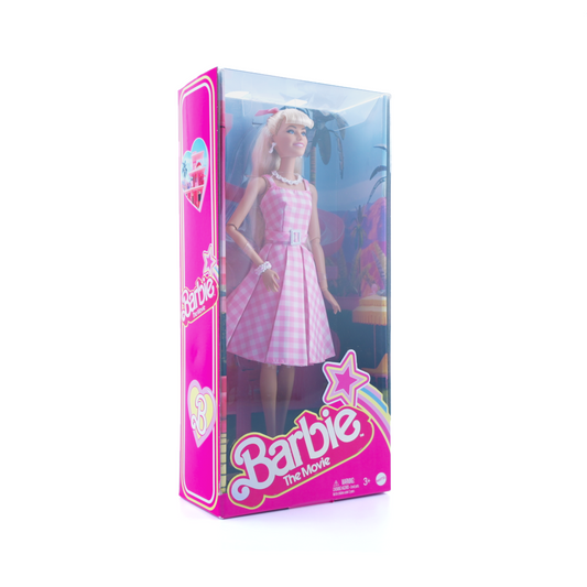 Barbie The Movie Doll, Margot Robbie as Barbie, Collectible Doll Wearing Pink and White Gingham Dress