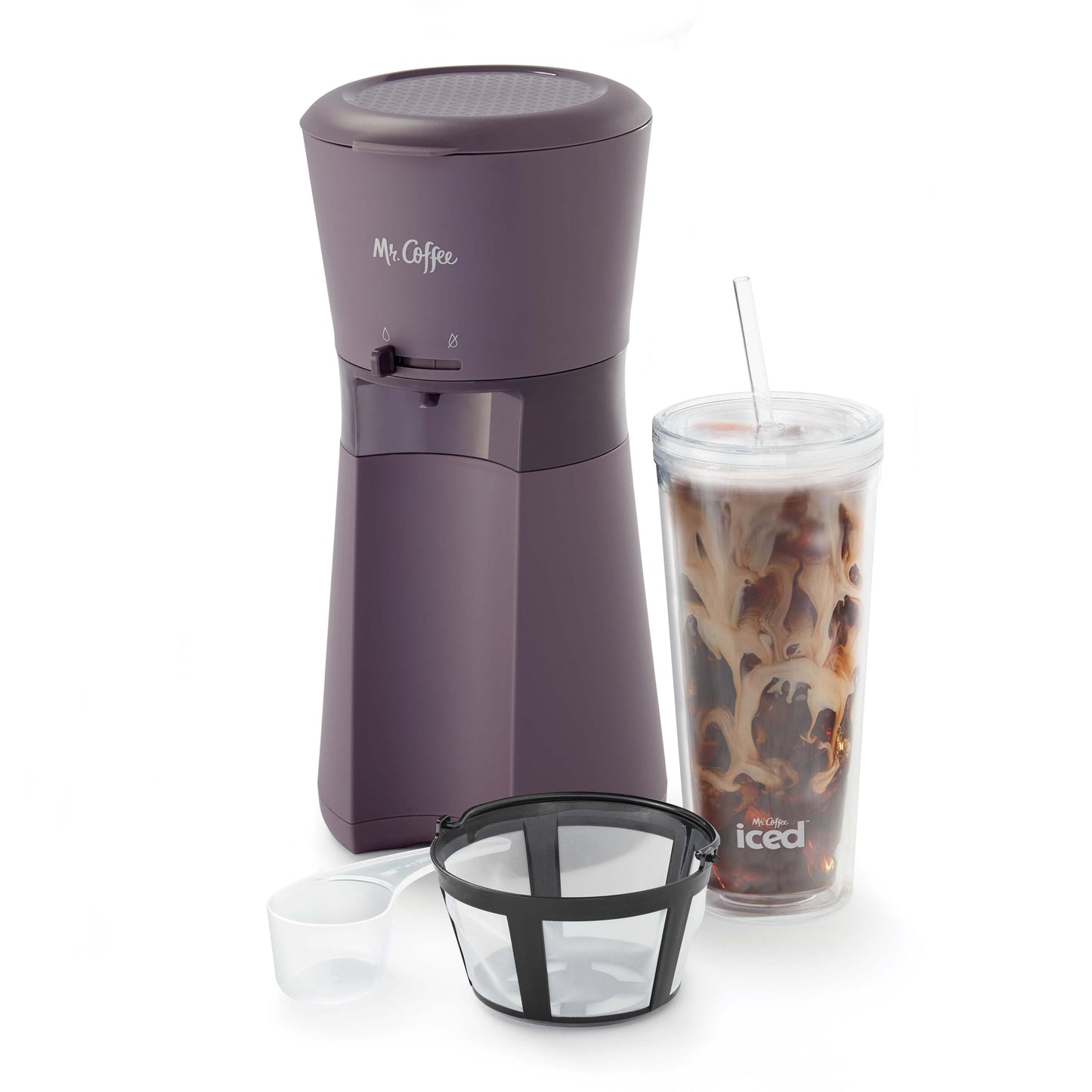 Mr. Coffee® Iced™ Coffee Maker with Reusable Tumbler and Coffee Filter, Lavender