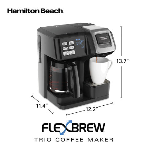 Hamilton Beach FlexBrew Trio Coffee Maker, Single-Serve, Black & Silver, Model 49954