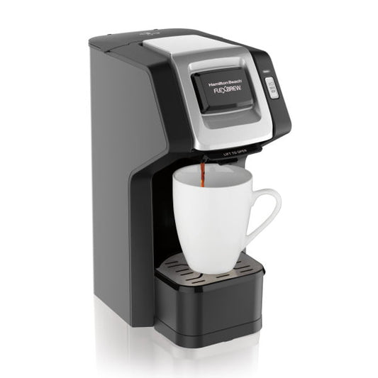 Hamilton Beach Single Serve Flexbrew Coffee Maker, Compatible with Single Serve Pods or Ground Coffee, Programmable, Model 49952
