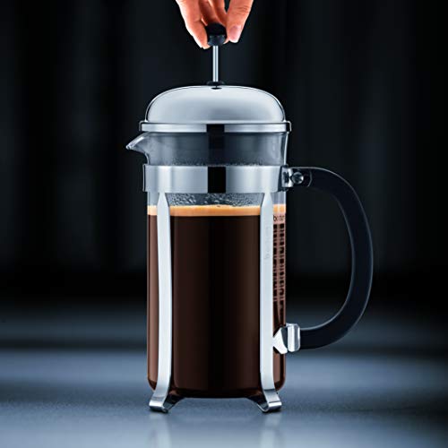 Bodum Chambord French Press Coffee Maker with Shatterproof Carafe, 34 Ounce, Chrome