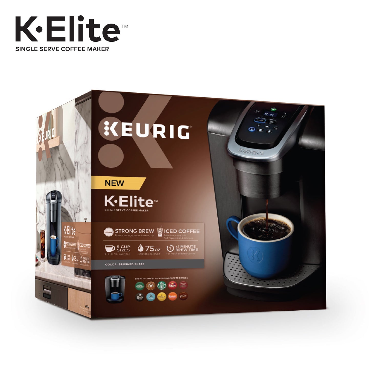 Keurig K-Elite Single-Serve K-Cup Pod Coffee Maker, Brushed Slate