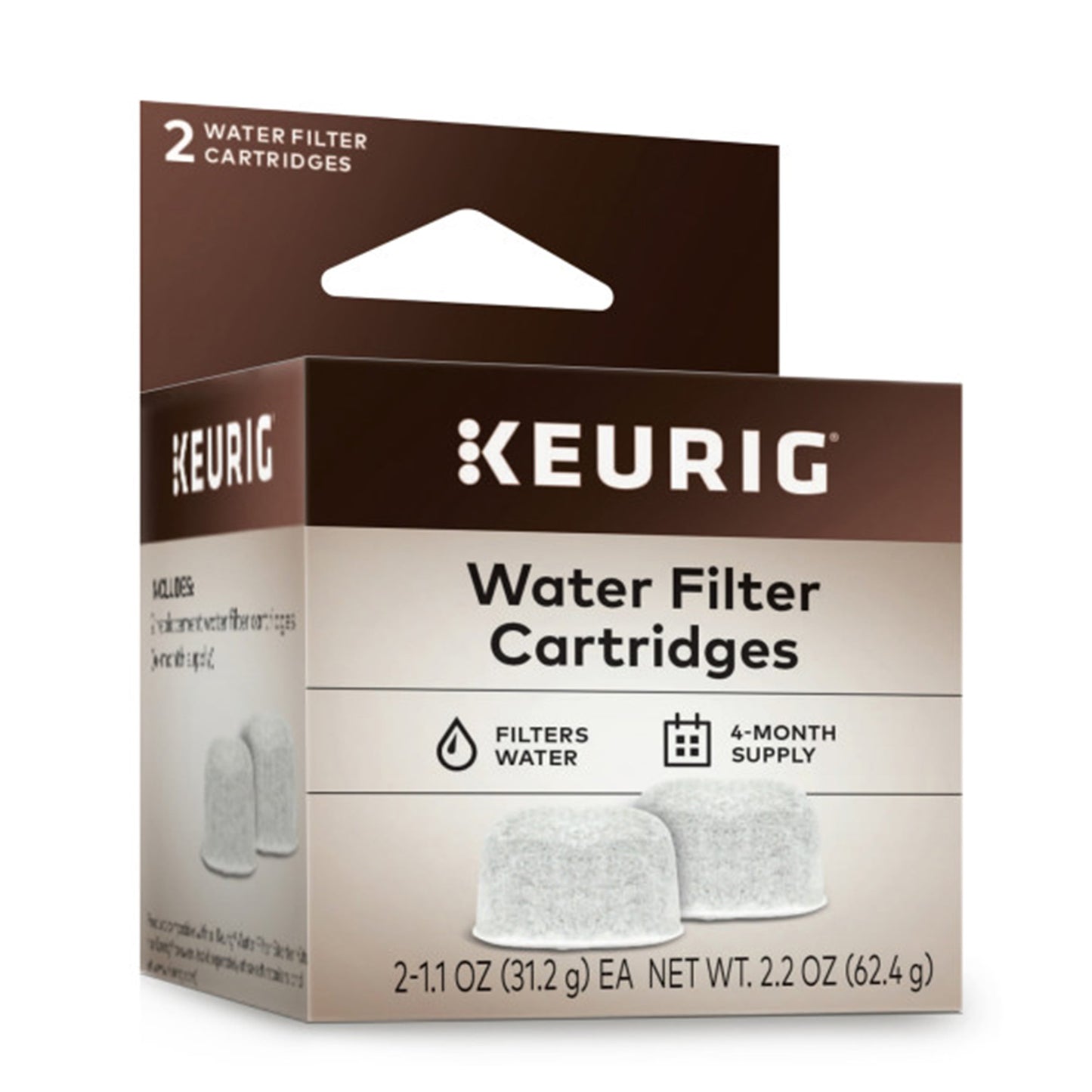 Keurig 2-Pack Water Filter Refill Cartridges, 2 Count, for Use with Keurig 2.0 and 1.0/Classic K-Cup Pod Coffee Makers