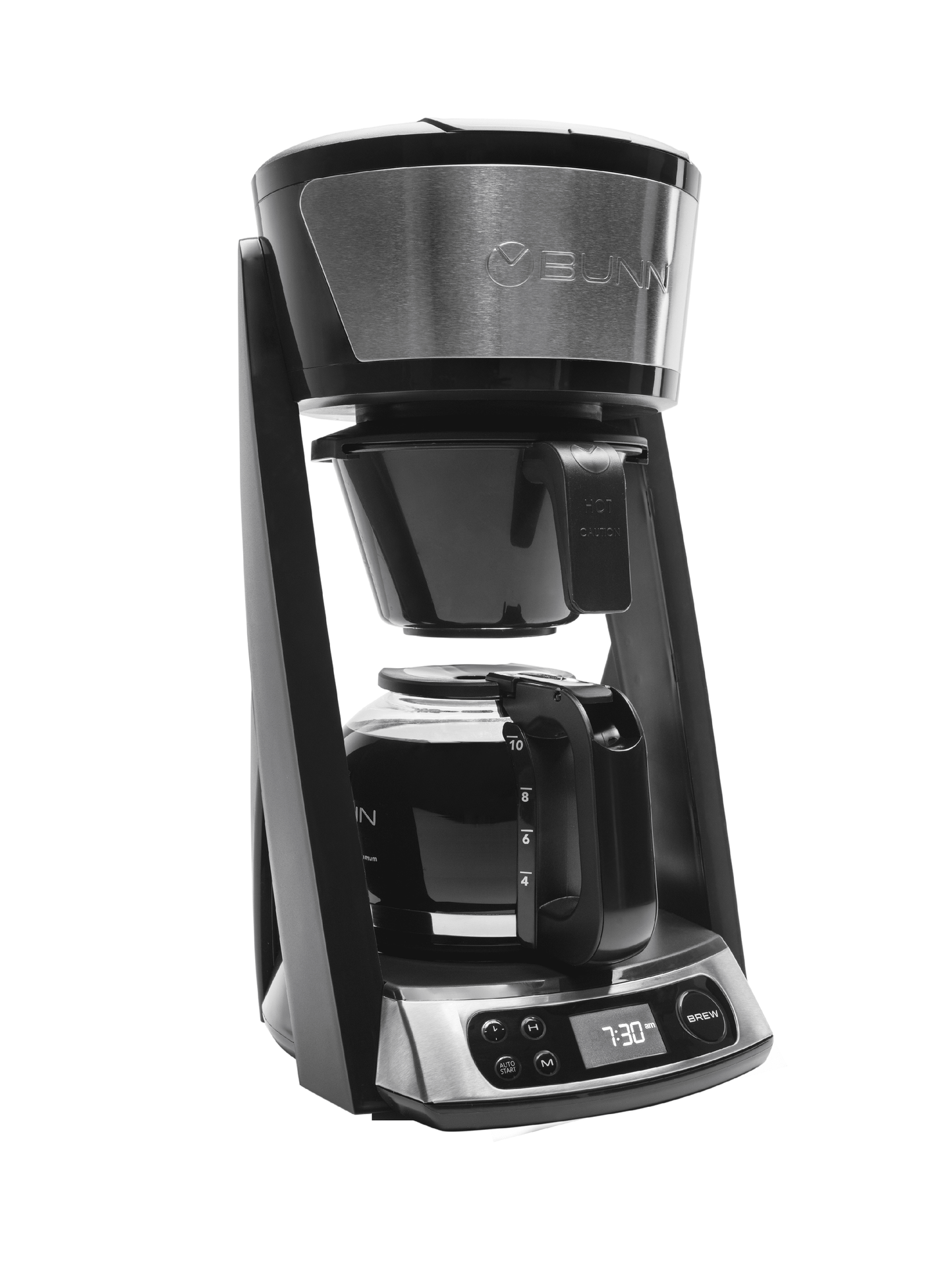 BUNN HB Heat N' Brew Programmable Coffee Maker, 10 cup, Stainless Steel, 46500.0003