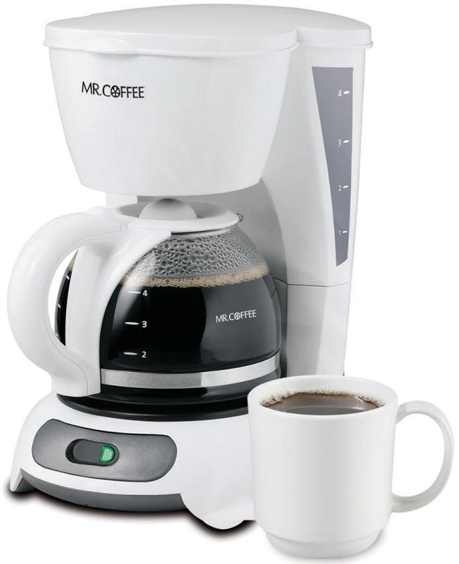 Mr. Coffee Simple Brew 4-Cup Switch Coffee Maker, White TF4 Series